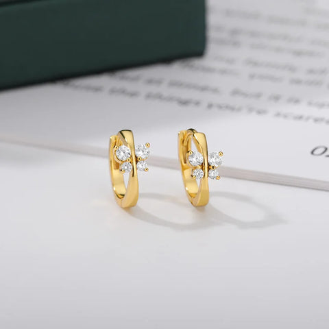 Zircon Butterfly Earrings for Women - Fashion Piercing Stainless Steel Jewelry Gift