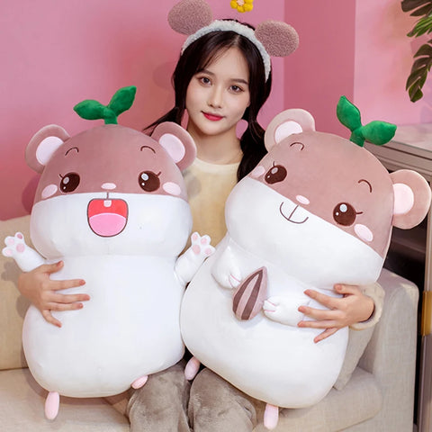 Schattig hamsterknuffeltje – 20/50/75 cm zacht kawaii dierenkussen voor kinderen en bankdecoratie