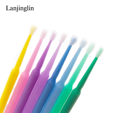 Lanjinglin Micro Brushes - 100pcs Eyelash Makeup Tool