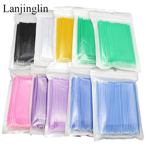 100/200pcs Eyelash Cleaning Brushes for Perfect Makeup