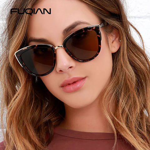 Klassieke gepolariseerde cat-eye zonnebril – Vintage Leopard UV400 zonnebril voor dames