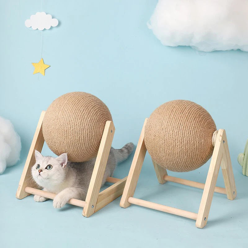 Cat Scratching Ball Toy Kitten Sisal Rope Toy for Furniture Protection