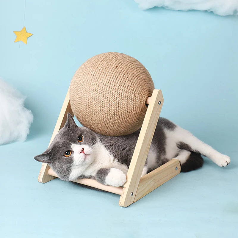 Cat Scratching Ball Toy Kitten Sisal Rope Toy for Furniture Protection