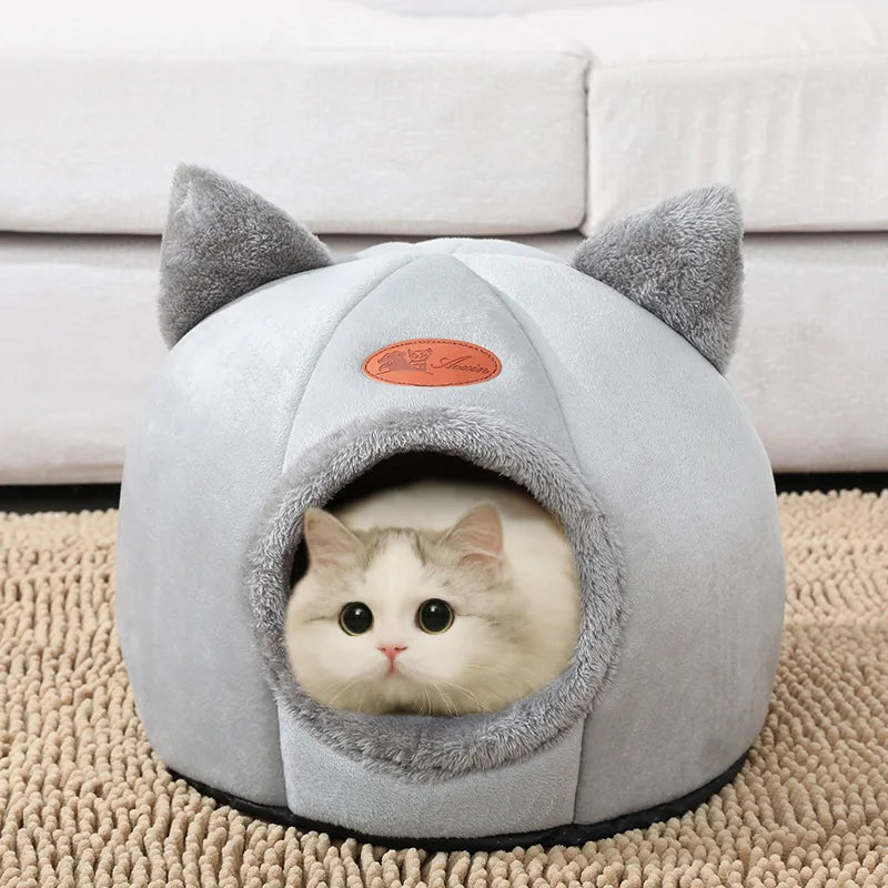 Cozy Winter Cat Bed and Dog House - Deep Sleep Comfort Tent for Pets