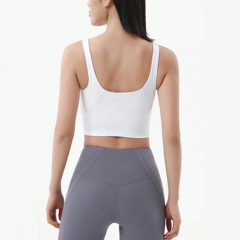 SOISOU Nylon Sports Bra - Women's Breathable Yoga Crop Top
