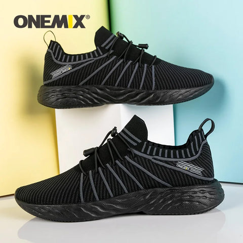 ONEMIX Waterproof Running Shoes for Men & Women - Breathable Lightweight Slip-on Sports Sneakers for Outdoor Activities