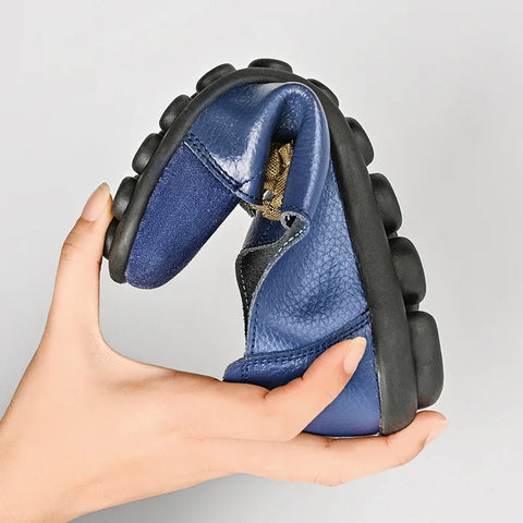 WOIZGIC Dames loafers van echt leer met ballerina's