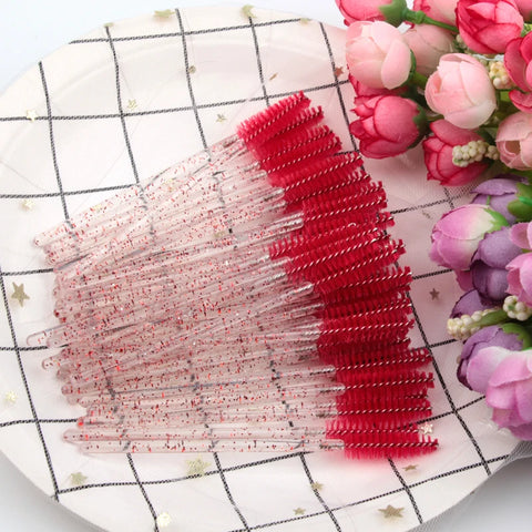 Crystal Eyelash Brushes with Diamond Handle