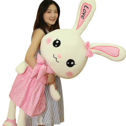 Süßes Plüschkaninchen mit langen Beinen – 35–150 cm weiche Hasenpuppe für Kindergeburtstage und Weihnachtsgeschenke