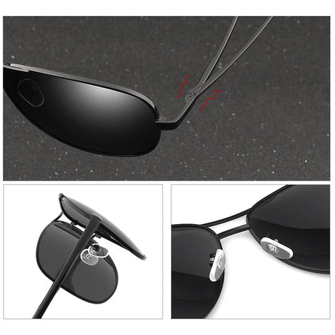 Klassieke pilotenfotochromatische gepolariseerde zonnebril – Chameleon UV400 unisex rij- en nachtzichtbrillen