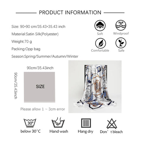 2024 Luxury Silk Shawl Square Scarf