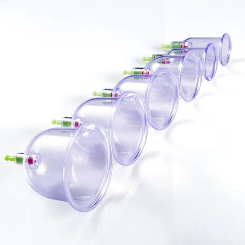 12Pcs Vacuum Cupping Sets with Pumping Gun - Detox and Anti-Cellulite Body Care