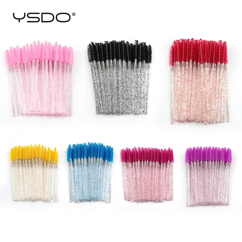 Crystal Eyelash Brushes with Diamond Handle