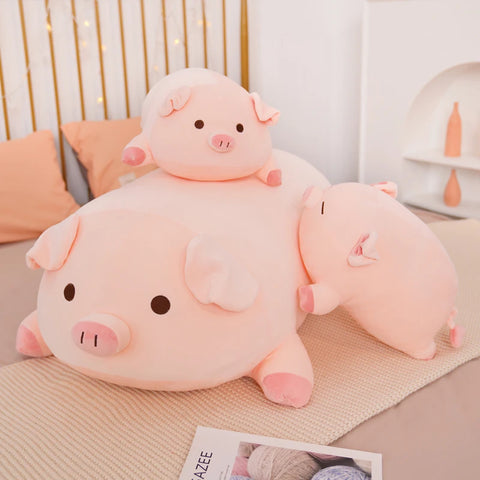 Squish Pig Pluche Kussen - 40/50/60/80cm Zacht Liggend Varken Knuffeldier voor Kindercomfort &amp; Cadeaus