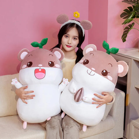 Schattig hamsterknuffeltje – 20/50/75 cm zacht kawaii dierenkussen voor kinderen en bankdecoratie