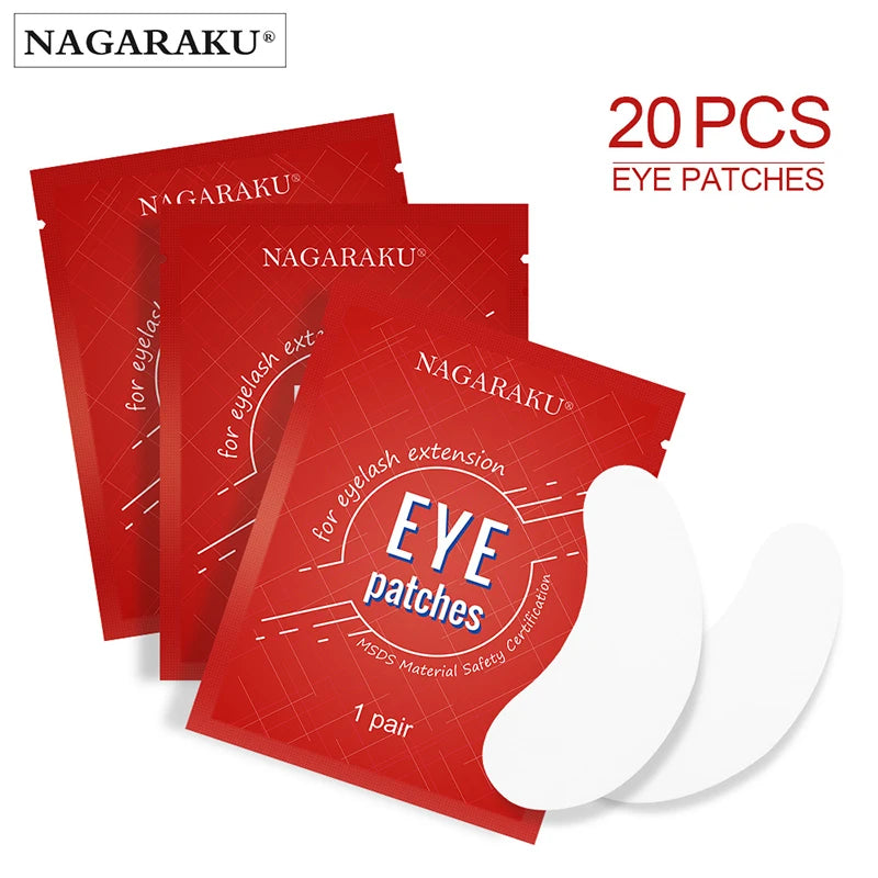 NAGARAKU 20 Pairs Lint-Free Eye Gel Pads for Eyelash Extensions