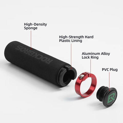 ROCKBROS Bicycle Grips - Ultra-light Silicone Sponge Handlebar Grips for MTB