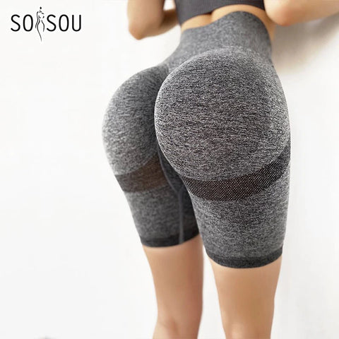 SOISOU Women's High Waist Nylon Gym Shorts - 10 Colors