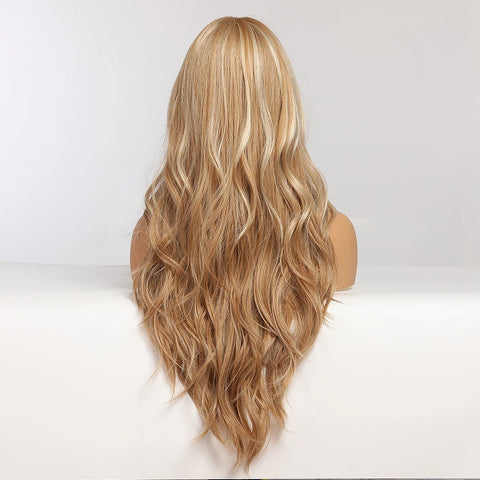 DropShipping EASIHAIR Long Blonde Ombre Synthetic Wigs for Women - Wavy High Density Cosplay Wig