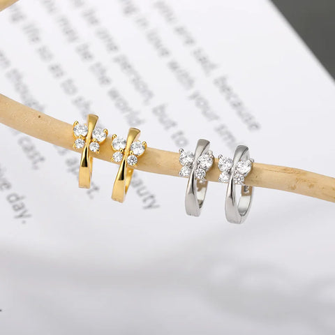 Zircon Butterfly Earrings for Women - Fashion Piercing Stainless Steel Jewelry Gift