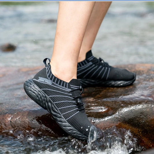 ONEMIX Waterproof Running Shoes for Men & Women - Breathable Lightweight Slip-on Sports Sneakers for Outdoor Activities