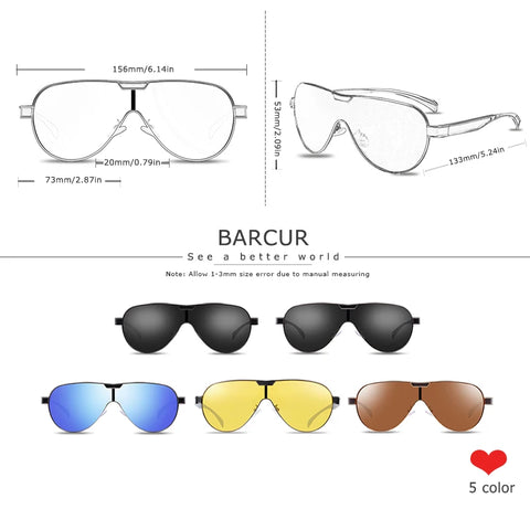 BARCUR gepolariseerde zonnebril – tijdloze UV400 unisex bril