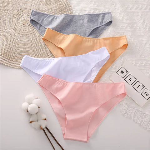 FINETOO M-2XL Women Cotton Underwear 3Pcs/set