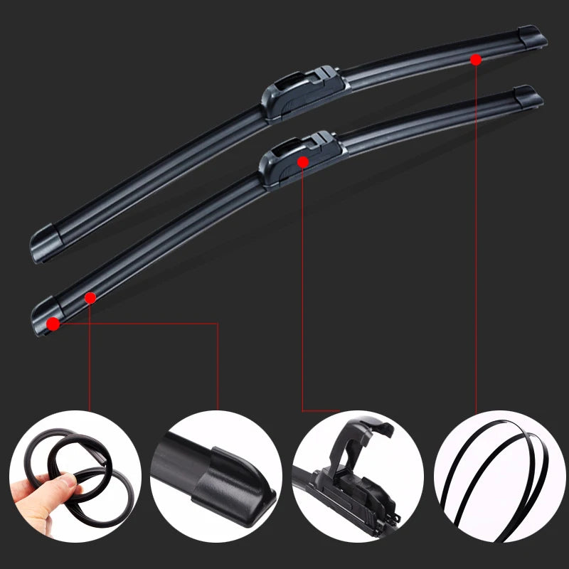 Universal Soft Rubber Frameless Wiper Blades 14"-26"