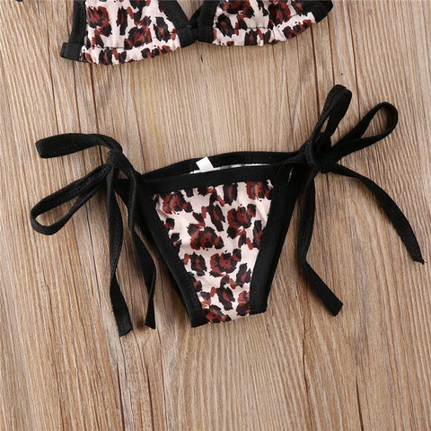 Leopard Print Bikini Swimwear for Baby Girls 0-24 Months