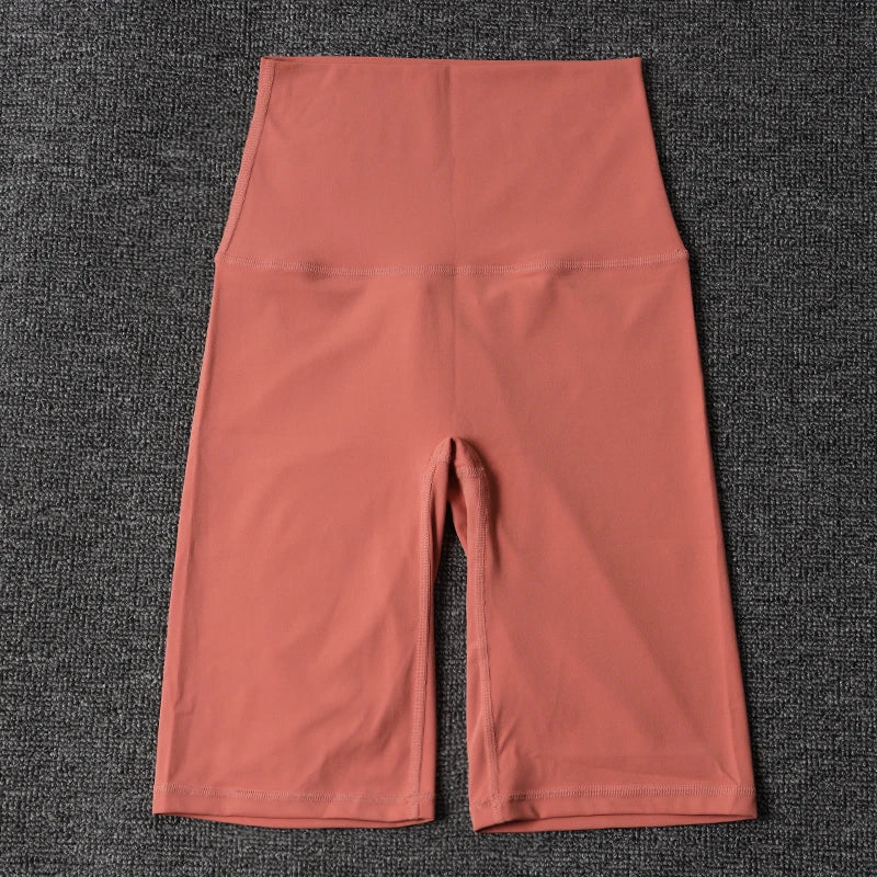 SOISOU Nylon Women's High Waist Gym Shorts - Breathable & Comfortable