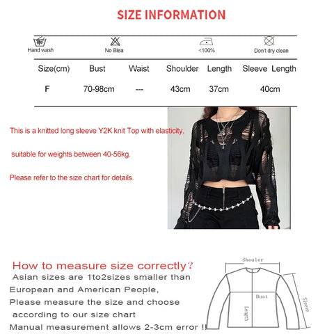 ITOOLIN Women Hole Hollow Out Y2K T-shirts