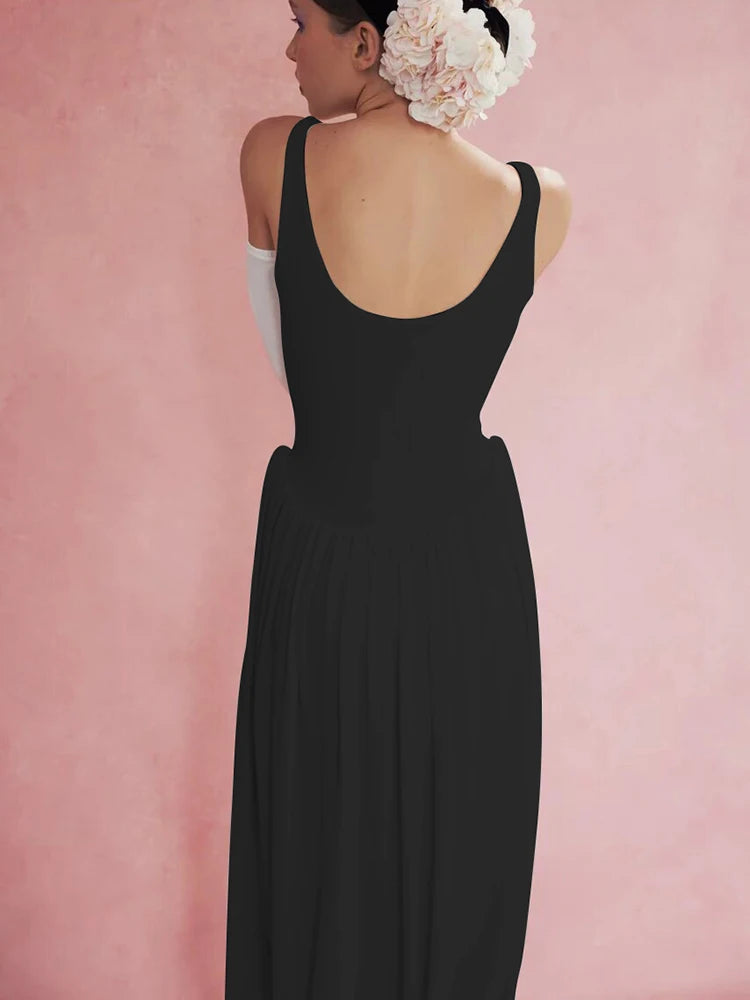Fantoye Sexy High Slit Maxi Dress for Women - Elegant Black Sleeveless Dress for Summer Party & Clubwear 2024