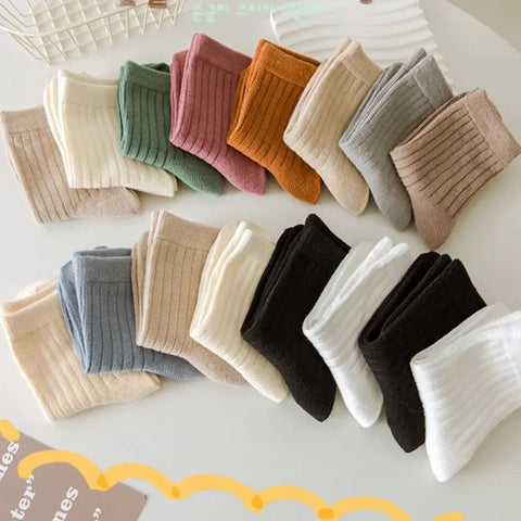 4 Pairs of Cute Kids Socks for Autumn & Winter