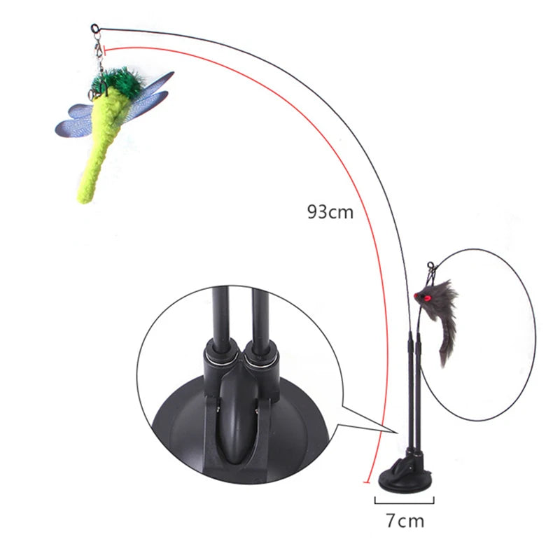 Interactive Cat Toy: Simulation Bird with Bell and Sucker Base