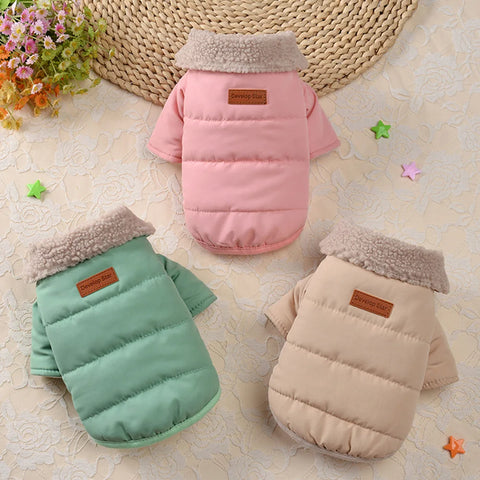 Cozy Winter Pet Jacket for Small to Medium Dogs – Stylish and Warm Puppy Coat with Fur Collar