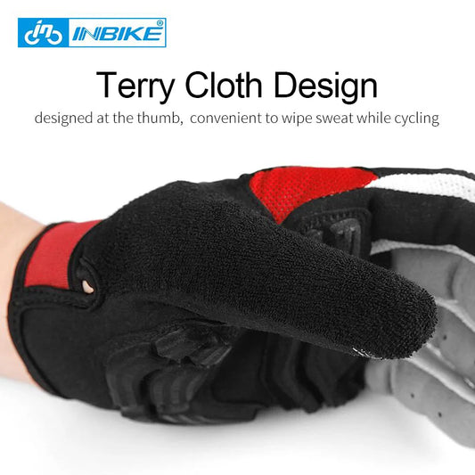 INBIKE Full Finger Cycling Gloves - Touch Screen MTB Gloves for Men & Women