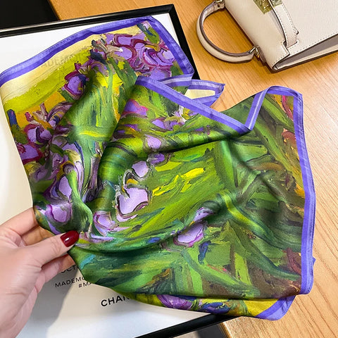 2025 100% Real Silk Scarf - 53cm Square Women's Bandelet