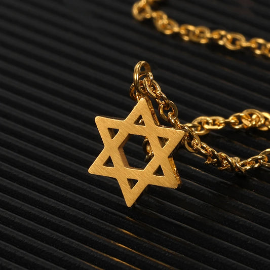 Pentagram Necklaces with Stainless Steel Chain - Star Of David Choker for Women