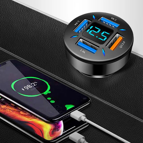 66W Quick Charge Car Phone Charger with 4 USB Ports