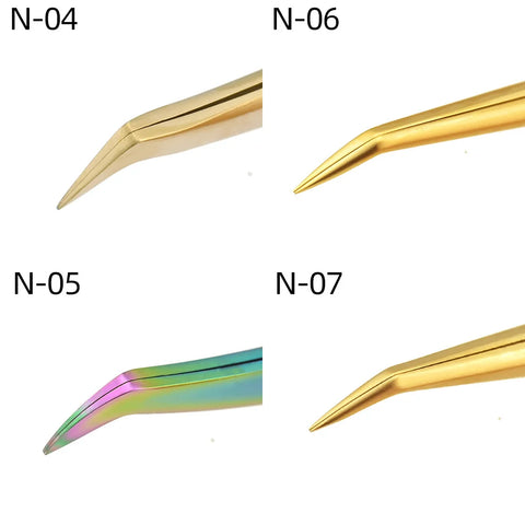 NAGARAKU Eyelash Extension Tweezers - Precision Stainless Steel Makeup Tool