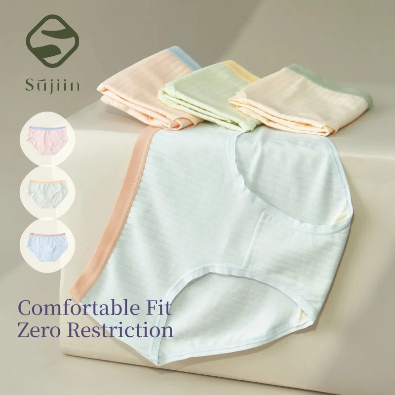 SUJIIN Women's Cotton Underwear - 3 Pack