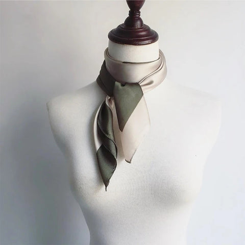Elegant Floral Silk Hairband Scarf for Women
