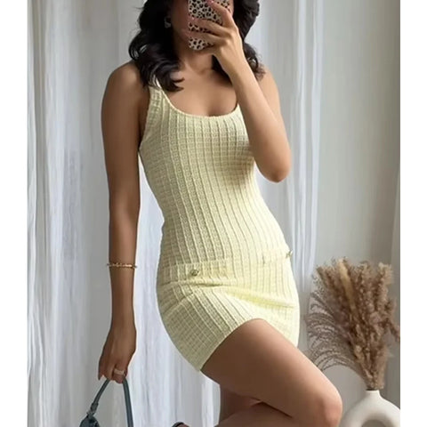 MUJER 2025 Gebreide Bodycon Mini-jurk