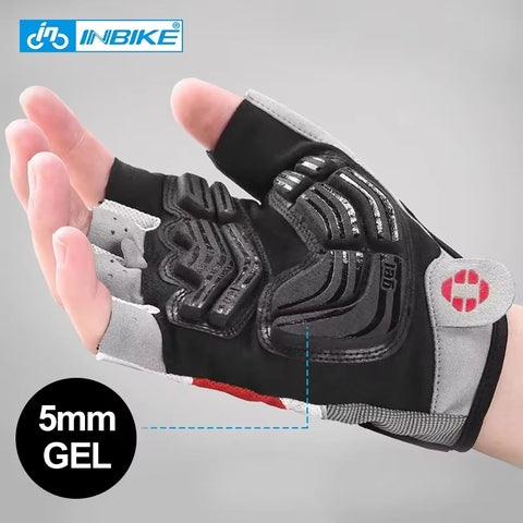 INBIKE Shockproof GEL Pad Fiets Handschoenen voor Heren en Dames - Halve Vinger Sport Handschoenen voor Zomer Fietsen en Fitness in de Sportschool (Model IF239)