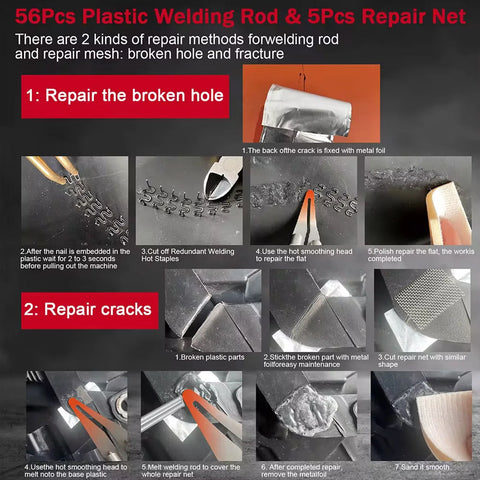 Plastic Welder Machine Repair Kit - 2 in 1 Hot Stapler for Car Bumpers and More