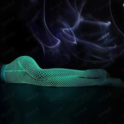 Night Fluorescent Women's Long Socks Fishnet Body Stockings Curve Lingerie