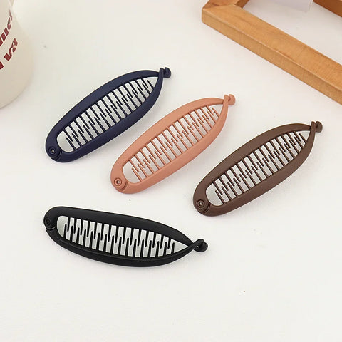 Matte Frosted Ponytail Banana Hair Clip - Stylish Hairpin for Women