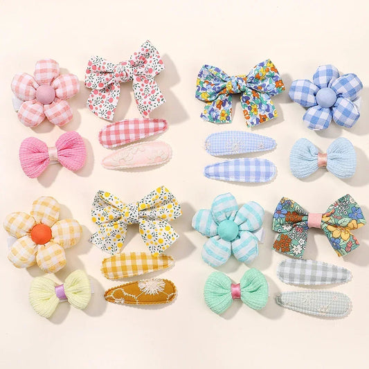 5Pcs Mini Baby Girl Hair Clip Set - Cute Floral Bow Bunny Princess Hairpins for Toddlers
