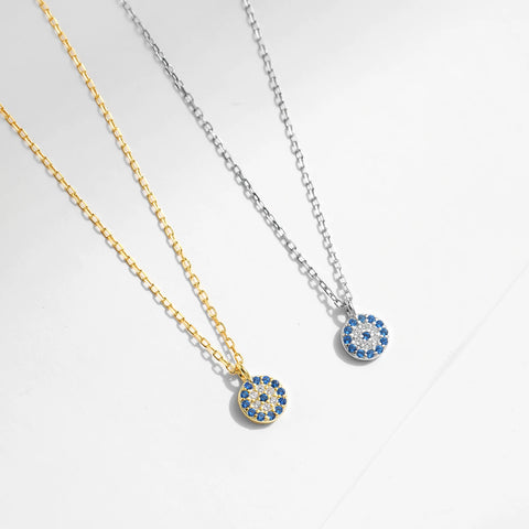 MODIAN Blauwe Oogketting - 925 Sterling Zilver