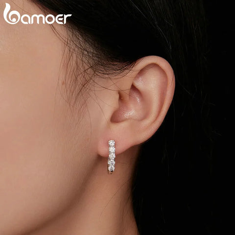 BAMOER 1.0CT Moissanite Creolen – 925 Sterling Zilver 